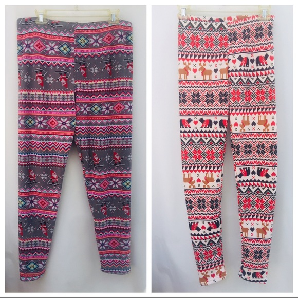 No Boundaries 2 Christmas Ankle Leggings M Juniors - Picture 1 of 7